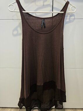 Gentlefawn chocolate brown, lace trimmed camisole, size medium